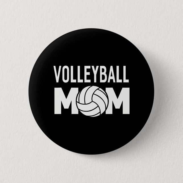 Macaron Rond 5 Cm Volleyball Maman Femmes Sport Drôle (Devant)