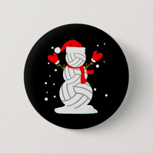 Macaron Rond 5 Cm Volleyball Snowman Funny Noël s