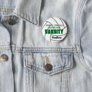 Macaron Rond 5 Cm Volleyball Varsity personnalisé Esprit sur-mesure