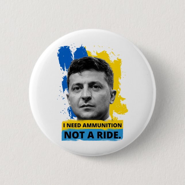 Macaron Rond 5 Cm Volodymyr Zelensky (Devant)
