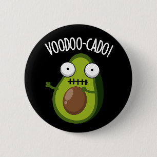 Macaron Rond 5 Cm Voodoo-cado Blague drôle de pun avocat Fond foncé