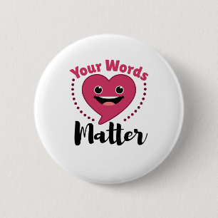 Macaron Rond 5 Cm Vos mots Matière SLP Voix Pathologie Langue