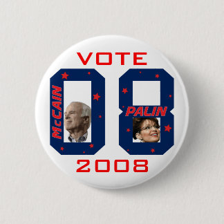 Macaron Rond 5 Cm VOTE 2008 de McCain Palin