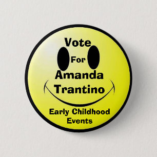 Macaron Rond 5 Cm Vote, Amanda Trantino, événements de petite