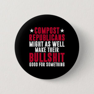 Macaron Rond 5 Cm Vote anti-républicain Compostez les Républicains d