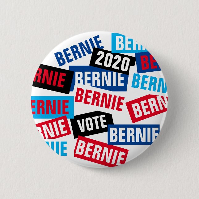 Macaron Rond 5 Cm Vote Bernie 2020 (Devant)