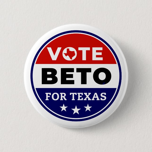 Macaron Rond 5 Cm Vote Beto Pour Texas Button Pin (Devant)