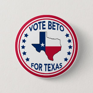 Macaron Rond 5 Cm Vote Beto pour Texas State Flag Stars 2022 Electio