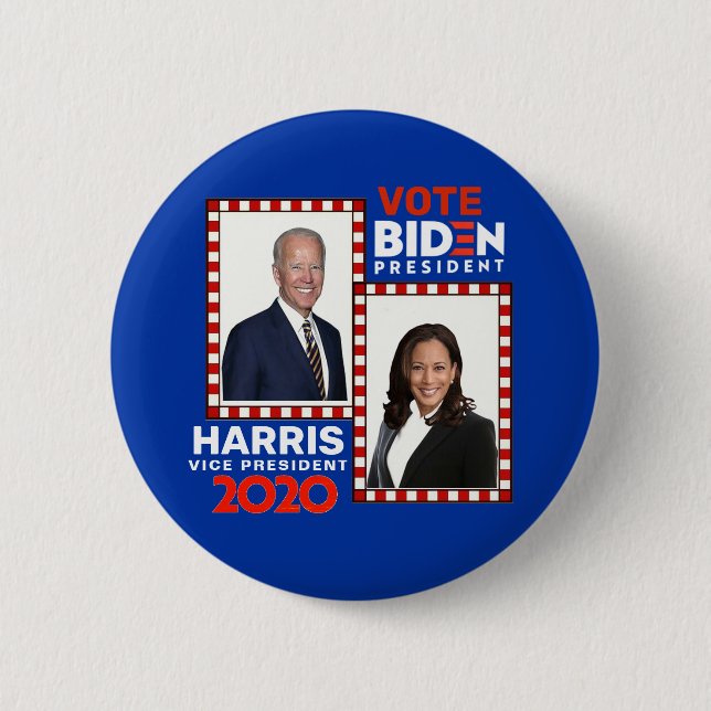 Macaron Rond 5 Cm Vote Biden / Harris 2020 (Devant)