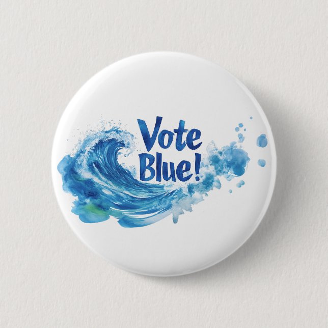 Macaron Rond 5 Cm Vote bleu (Devant)