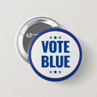 Macaron Rond 5 Cm Vote Blue Bold Blue White Election
