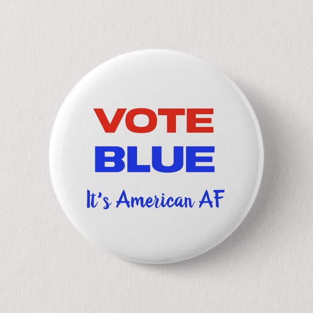 Macaron Rond 5 Cm Vote Blue Democrat Politique Red Blue Funny Humour (Devant)