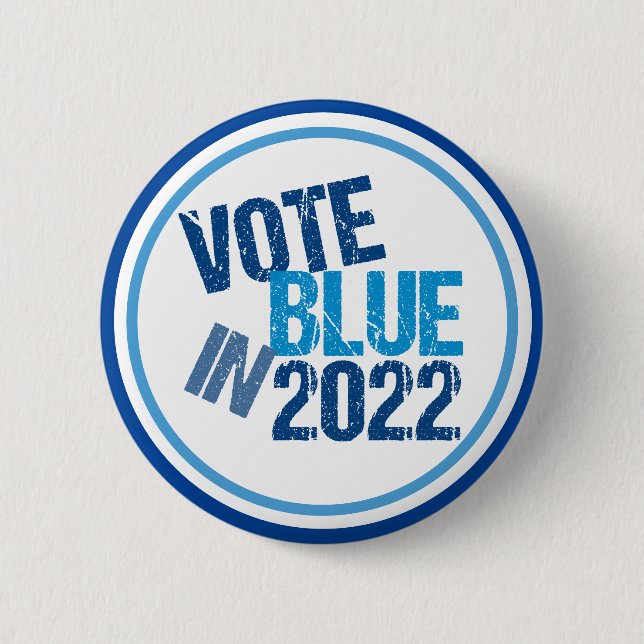 Macaron Rond 5 Cm Vote Blue en 2022 Election Democrat Political (Devant)