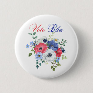 Macaron Rond 5 Cm Vote Blue Voter USA Democratic Political Voter