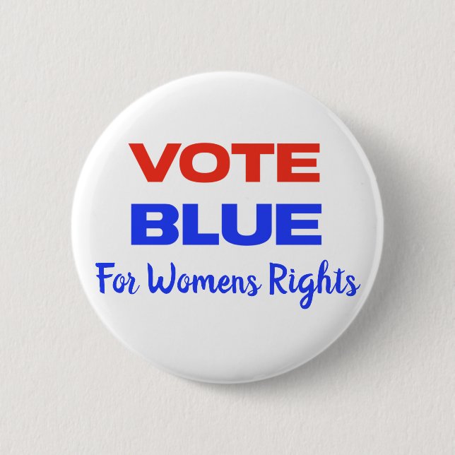 Macaron Rond 5 Cm Vote Blue Voter USA Démocratique Rouge Bleu (Devant)