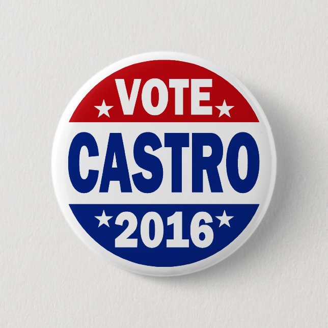Macaron Rond 5 Cm Vote Castro 2016 (Devant)