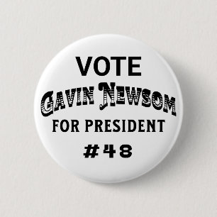 Macaron Rond 5 Cm Vote de Gavin Newsom pour le président