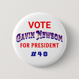 Macaron Rond 5 Cm Vote de Gavin Newsom pour le président