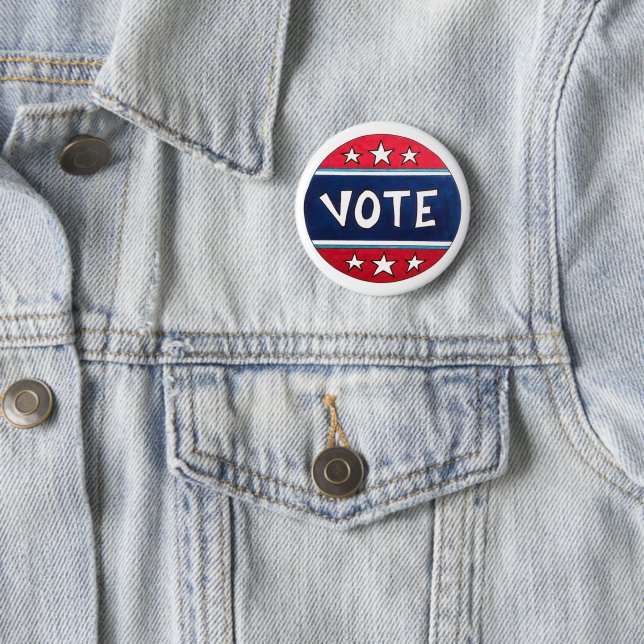 Macaron Rond 5 Cm VOTE I Voted Sticker 2020 Election Day USA Voting (En situation)