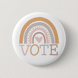 Macaron Rond 5 Cm Vote Joli design de texte pastel arc-en-ciel