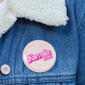 Macaron Rond 5 Cm Vote Kamala Harris 2024 Hot rose logo bouton