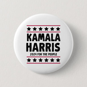 Macaron Rond 5 Cm Vote Kamala Harris pour l'élection bleue du présid