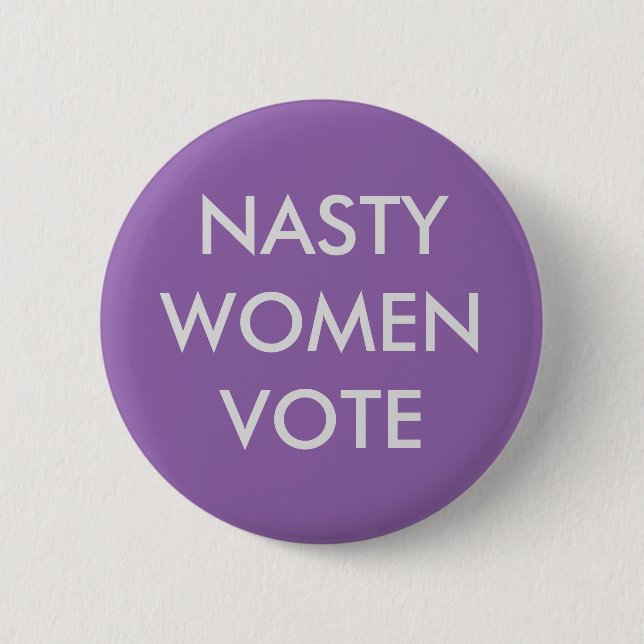 Macaron Rond 5 Cm Vote méchant de femmes (Devant)