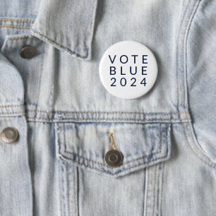 Macaron Rond 5 Cm Vote minimaliste Blue Kamala Harris 2024