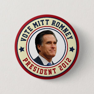 Macaron Rond 5 Cm Vote Mitt Romney pour le président 2012