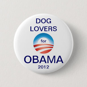 Macaron Rond 5 Cm Vote Obama 2012 d'amoureux de les chiens