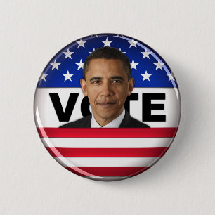 Macaron Rond 5 Cm Vote Obama - bouton