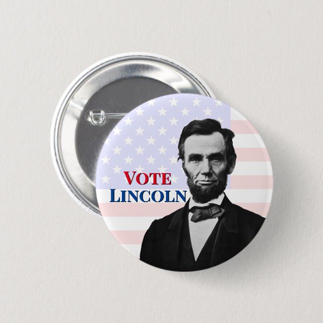 Macaron Rond 5 Cm Vote pour Abraham Lincoln (Devant & derrière)