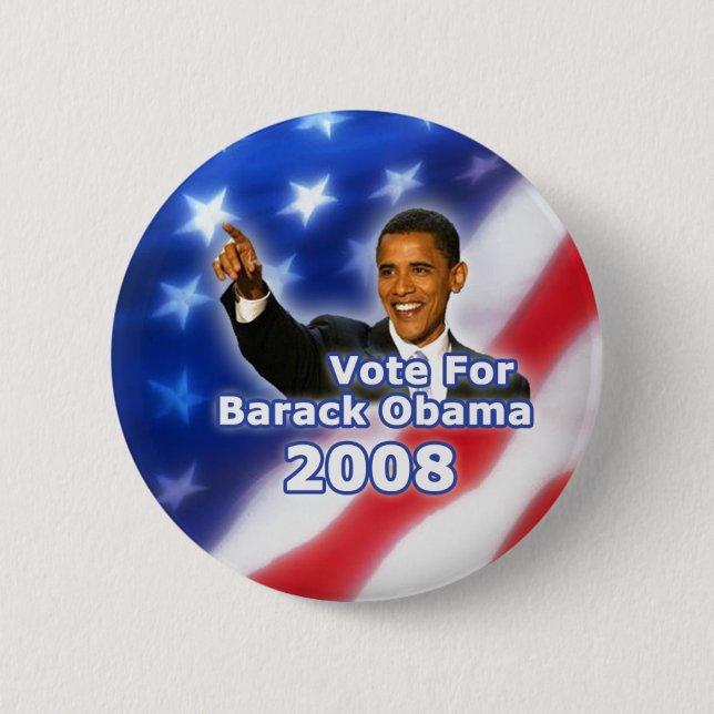 Macaron Rond 5 Cm Vote pour Barack Obama Button (Devant)