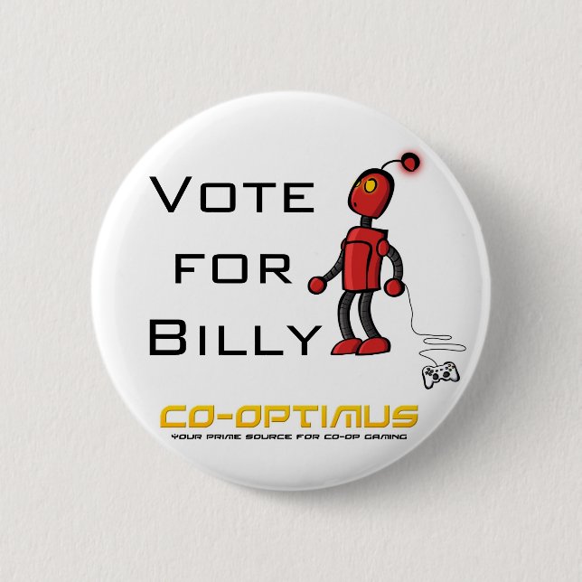 Macaron Rond 5 Cm Vote pour Billy (Devant)