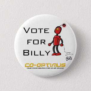 Macaron Rond 5 Cm Vote pour Billy