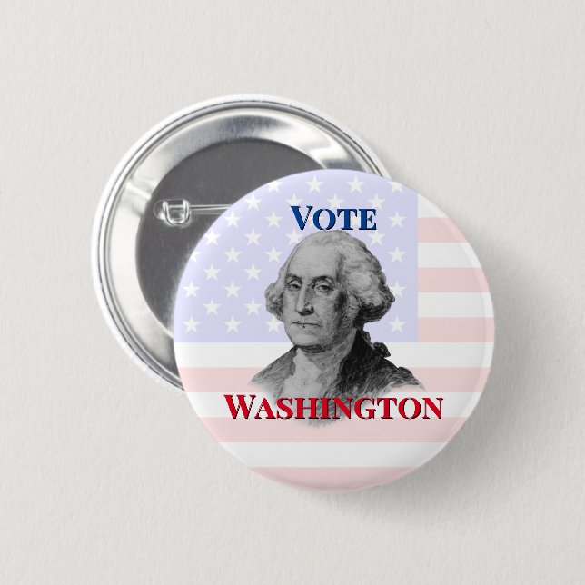 Macaron Rond 5 Cm Vote pour George Washington Button (Devant & derrière)