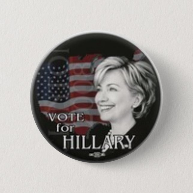 Macaron Rond 5 Cm vote pour hillary (Devant)