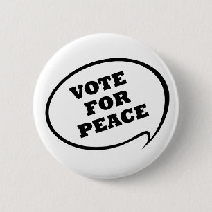 Macaron Rond 5 Cm Vote pour le bouton de paix