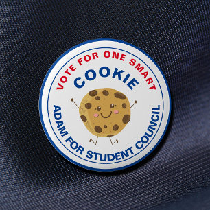 Macaron Rond 5 Cm Vote pour le président de classe : cookie intellig