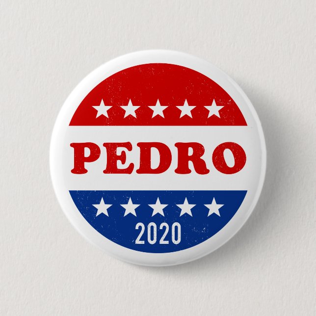 Macaron Rond 5 Cm Vote pour l'élection de Pedro 2020 (Devant)