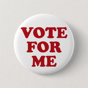 Macaron Rond 5 Cm Vote pour moi - rouge