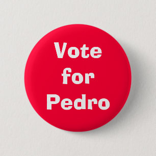 Macaron Rond 5 Cm Vote pour Pedro
