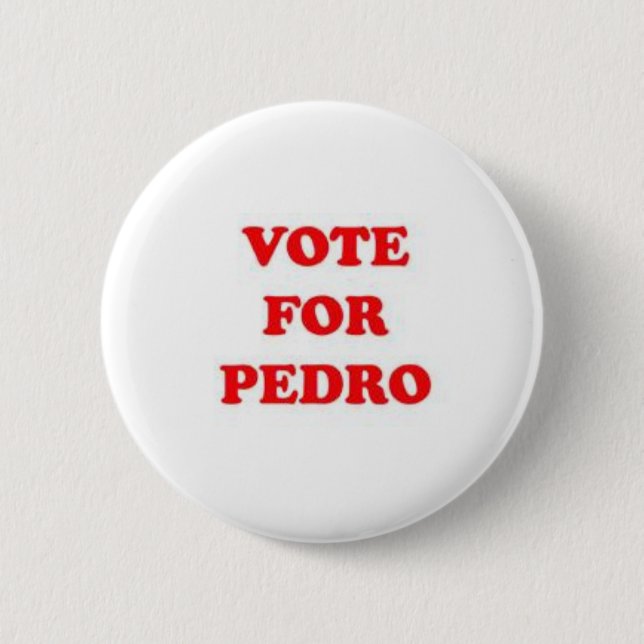 Macaron Rond 5 Cm vote pour Pedro (Devant)