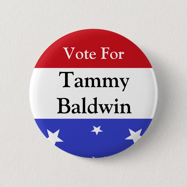 Macaron Rond 5 Cm Vote pour Tammy Baldwin Button (Devant)