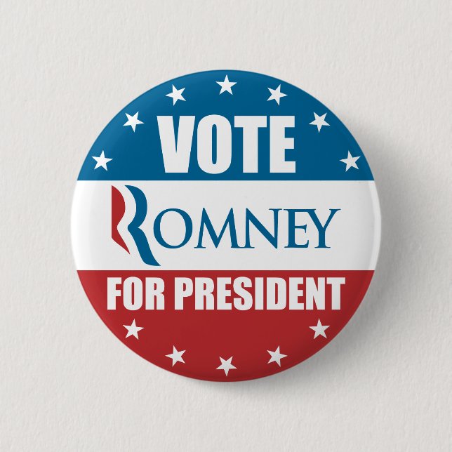 Macaron Rond 5 Cm Vote Romney pour le Président Button (Devant)