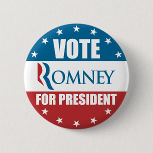 Macaron Rond 5 Cm Vote Romney pour le Président Button