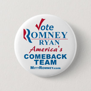Macaron Rond 5 Cm Vote Romney Ryan