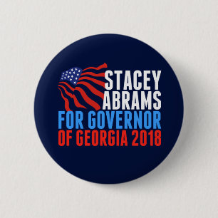 Macaron Rond 5 Cm Vote Stacey Abrams pour le gouverneur de la Géorgi