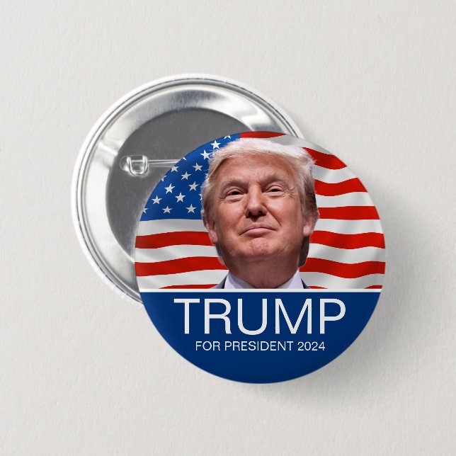 Macaron Rond 5 Cm VOTE Trump pour le président 2024 (Devant & derrière)