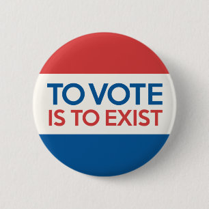 Macaron Rond 5 Cm Voter est le bouton Exister